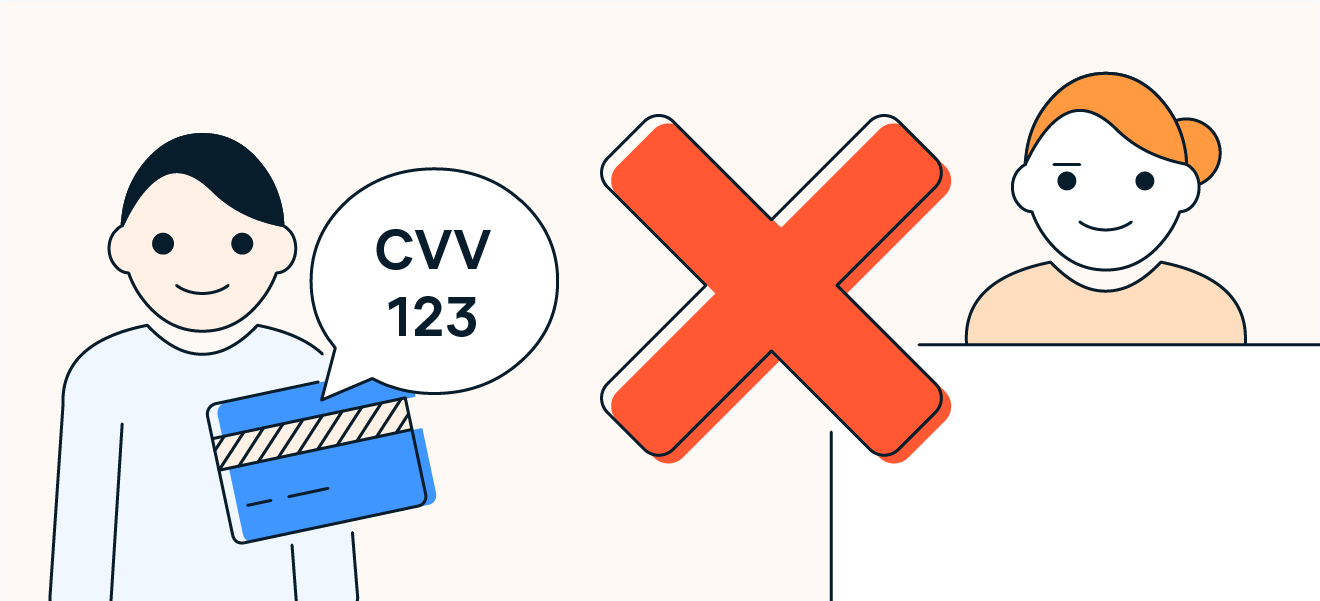 在亲自付款时永远不要给出您的 CVV